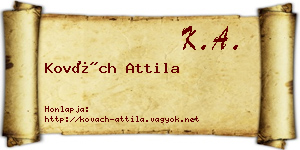 Kovách Attila névjegykártya