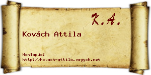 Kovách Attila névjegykártya